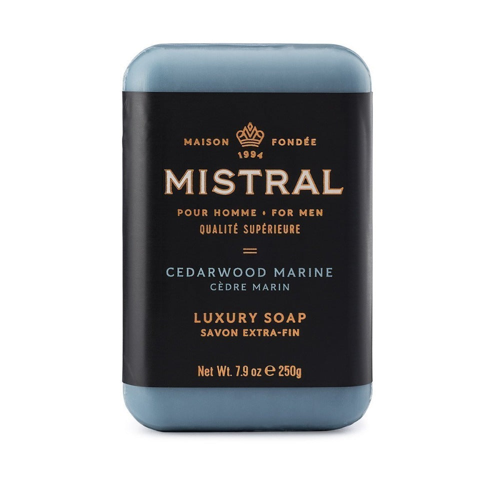 Mistral Men's Soap Cedarwood Marine | Putti Fine Furnishings Canada