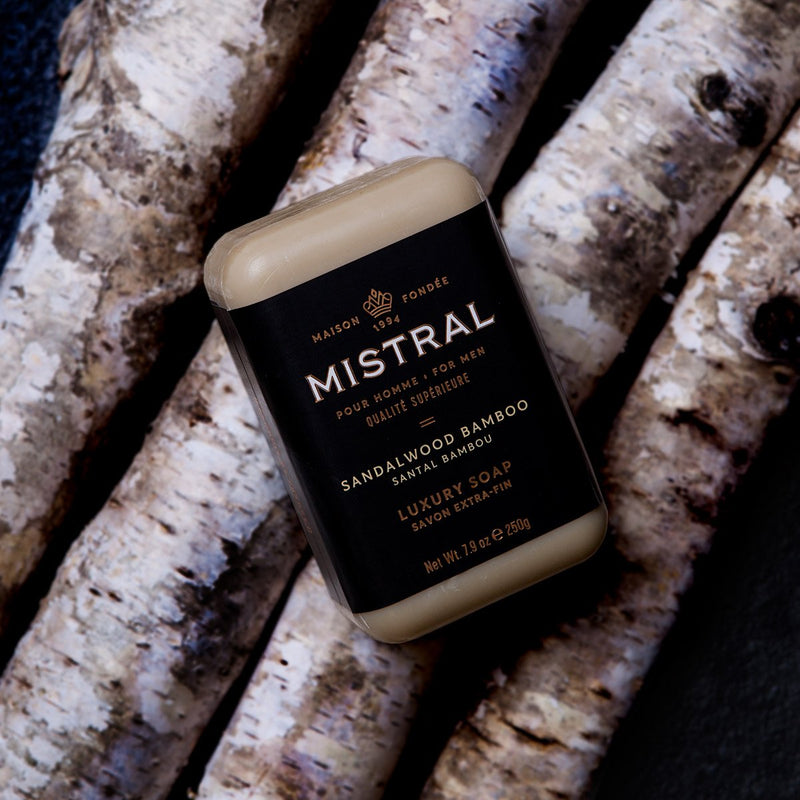 Mistral Men's Soap Sandalwood Bamboo | Putti Fine Furnishings Canada