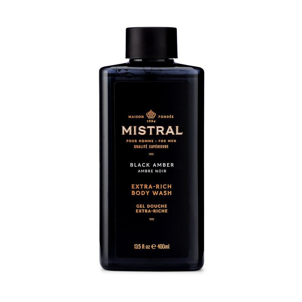 Mistral Men's Body Wash Black Amber | Putti Fine Furnishings Canada