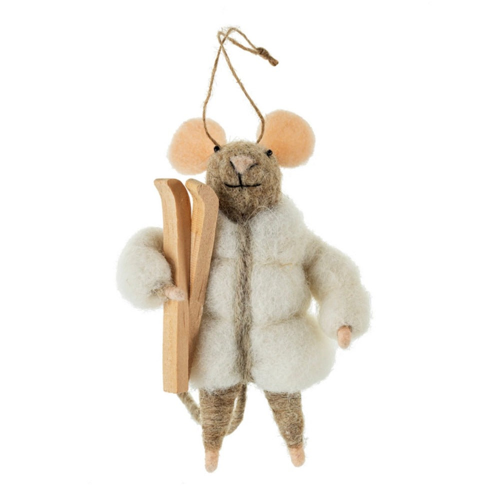"Montcler Mouse" Felted Mouse Ornament | Putti Christmas Decorations 