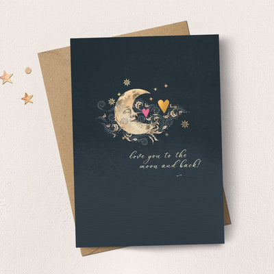 "Love you to the Moon and Back" Greeting Card