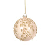 Blush Pink with Gilded Leaves Ball Ornament | Putti Christmas