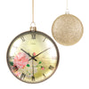 Clock Face with Roses Glass Disc Ornament | Putti Christmas