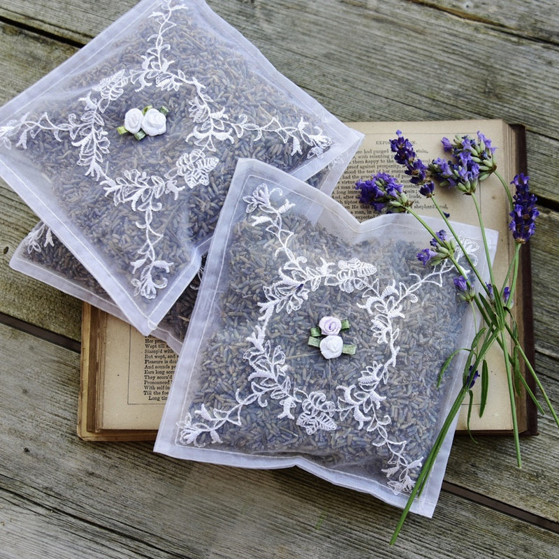 Voile Embroidered Lavender Sachet -  Sachet - Powell Craft Uk - Putti Fine Furnishings Toronto Canada - 1