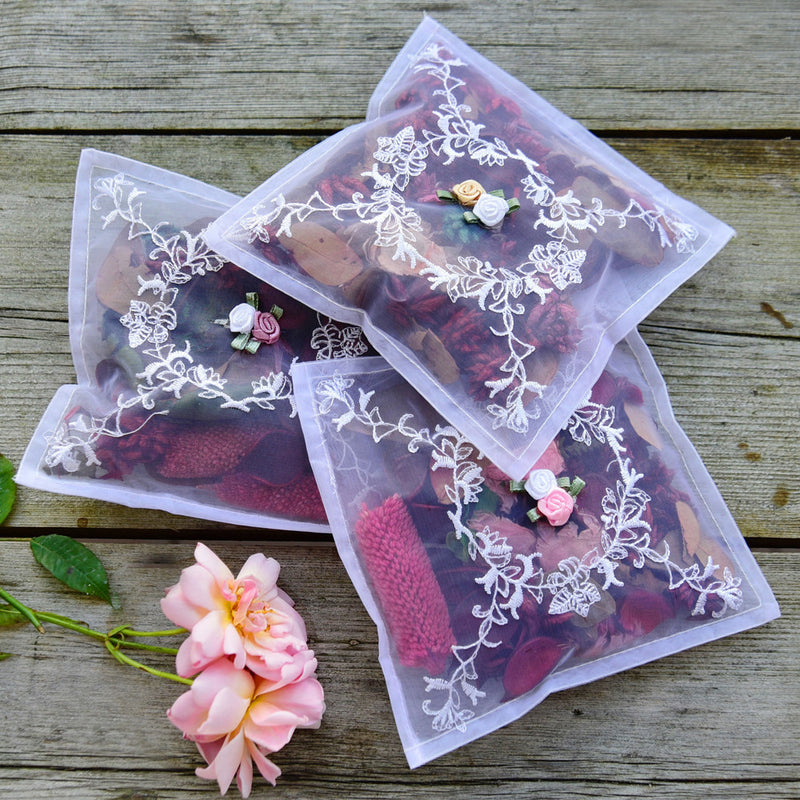 Voile Embroidered Pot Pourri Sachet -  Sachet - Powell Craft Uk - Putti Fine Furnishings Toronto Canada - 1