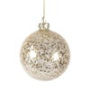 Clear with Gold Glittered Interior Glass Ball Ornament  | Putti Christmas