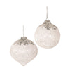 Clear with Silver Sequins Moulded Glass Ornament