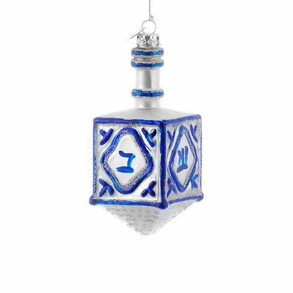 Noble Gems Hanukkah Dreidel Glass Ornament | Putti Christmas 