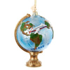 Kurt Adler Globe With Airplane Glass Ornament | Putti Christmas Celebrations
