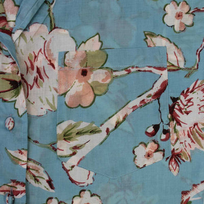 "Blue Blossom" Printed Cotton Ladies Nightshirt | Putti Canada
