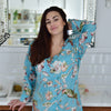 "Blue Blossom" Printed Cotton Ladies Nightshirt | Putti Canada