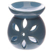 Small Blue Ceramic Petal Cut Out Oil and Wax  Burner | Putti Fine Furnishings