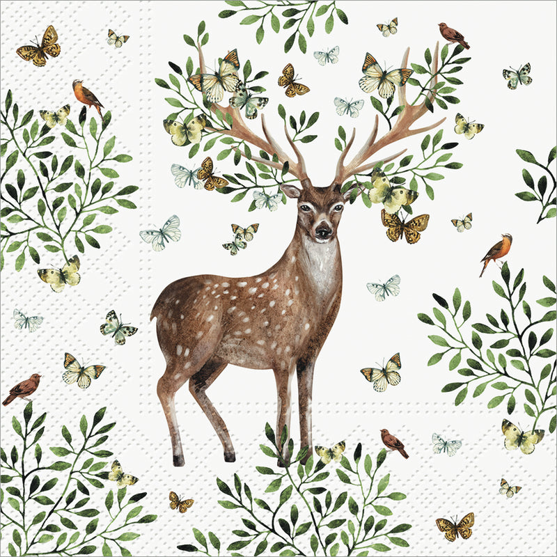 Deer and Foliage Paper Lunch Napkins