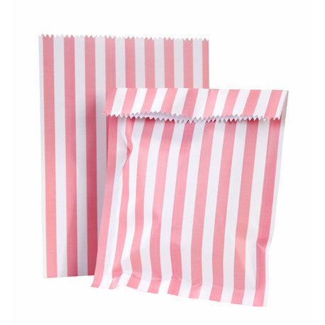  Pink & White Stripe Treat Bags, TT-Talking Tables, Putti Fine Furnishings