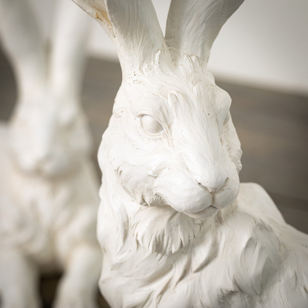 White Hare Figures | Putti Fine Furnishings