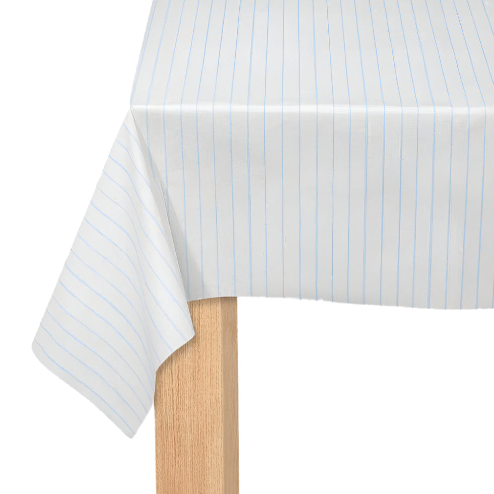 Pale Blue Pinstripe Paper Tablecloth | Putti Party Supplies