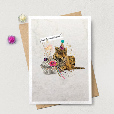 Stephanie Davies "Party Animal" Cheetah Greeting Card | Putti Celebrations