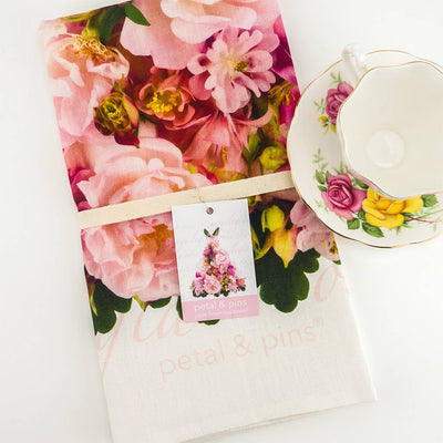 Linen Tea Towel Aquilegia & Rose Dress Linen Tea Towel | Putti Fine Furnishings