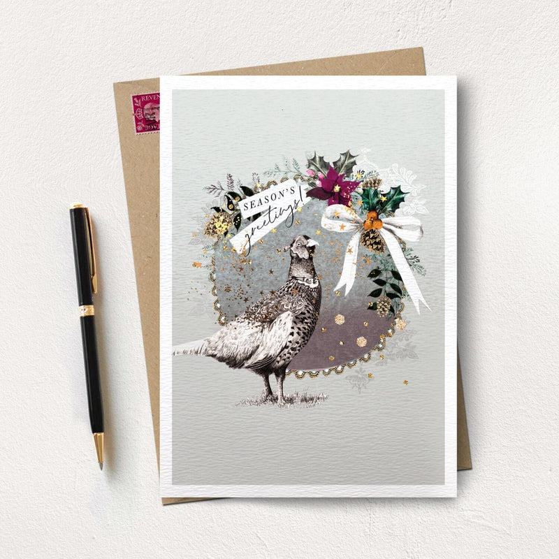 "Season's Greetings" Pheasant Greeting Card | Putti Celebrations 