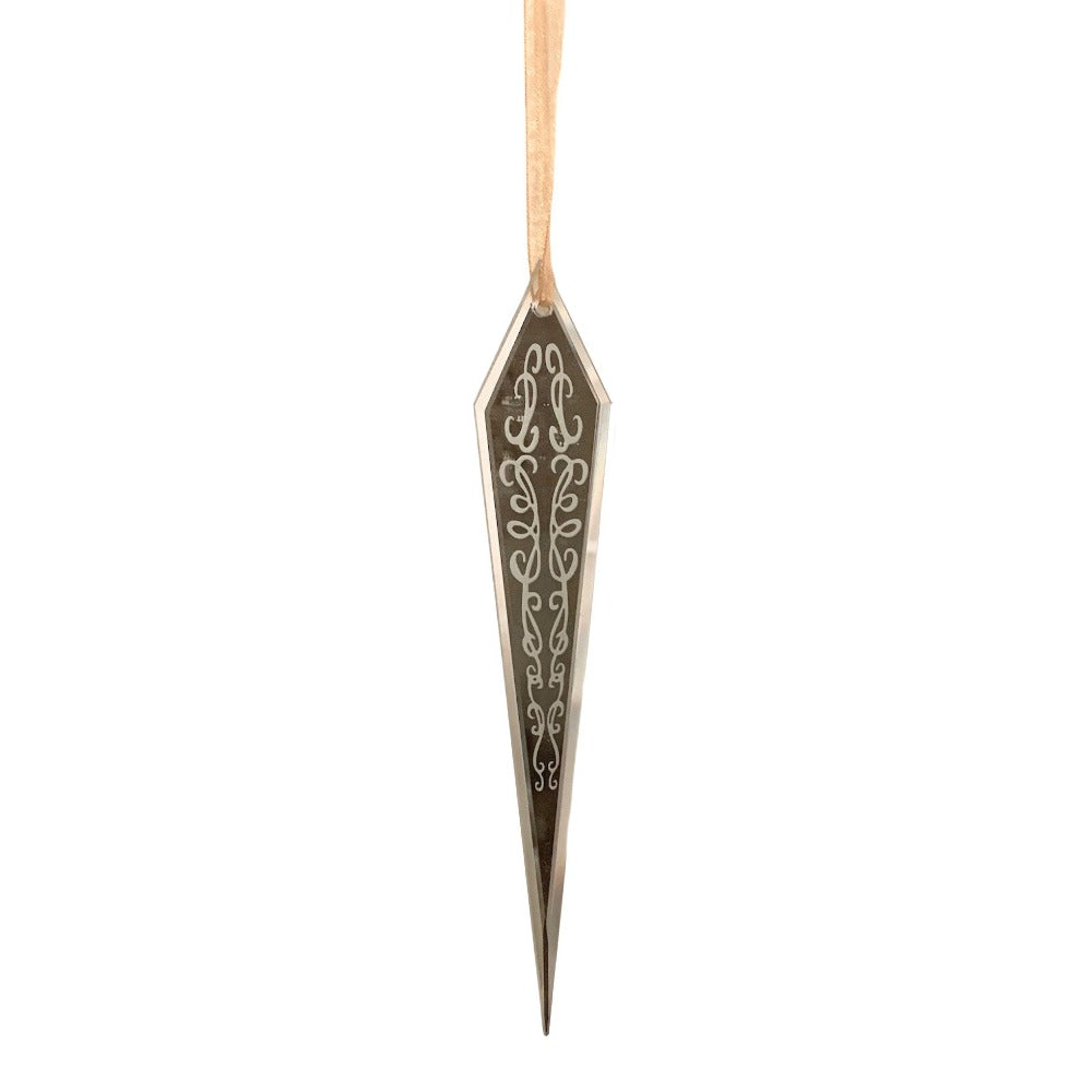 Etched Venetian Mirror Ornament | Putti Christmas 