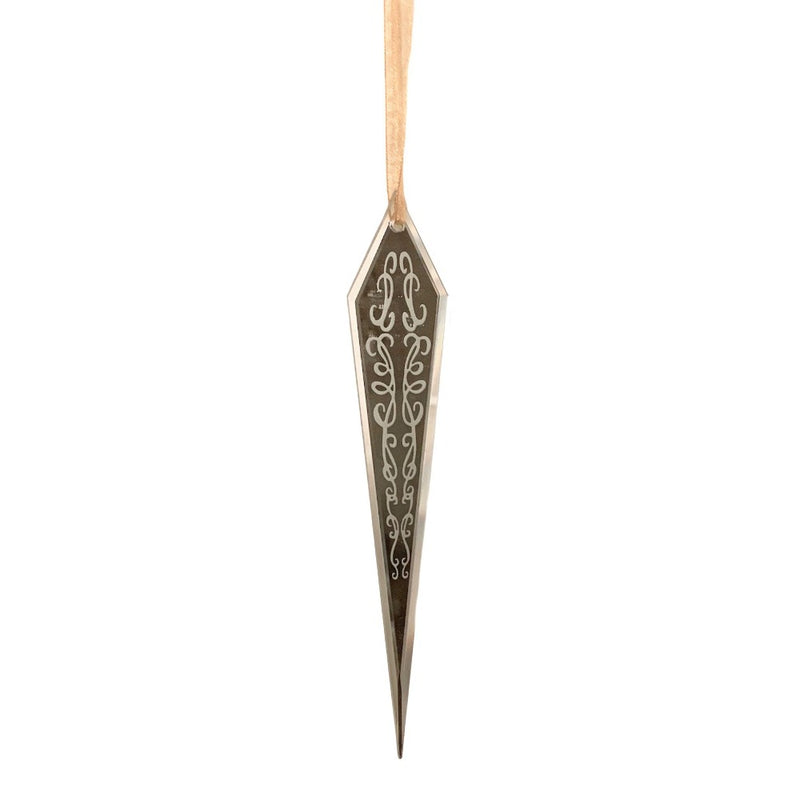 Etched Venetian Mirror Ornament | Putti Christmas 
