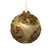 Ivory with Red and Green Sequins Glass Ball Ornament