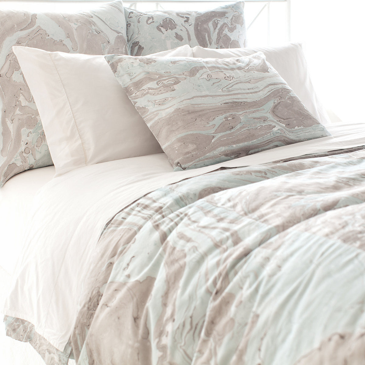  Marble Pattern Bedding - Sky Blue, PCH-Pine Cone Hill, Putti Fine Furnishings