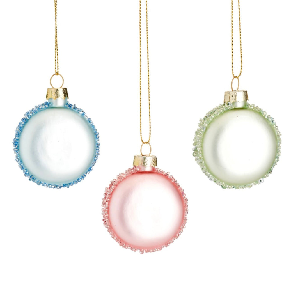 Pink Macaron Glass Ornament | Putti Christmas Decorations 