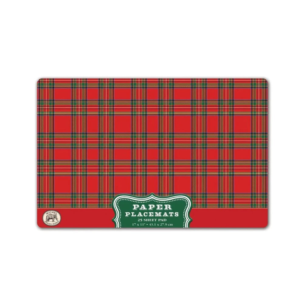 Michel Design Works Tartan Paper Placemats  | Putti fine Furnishings 