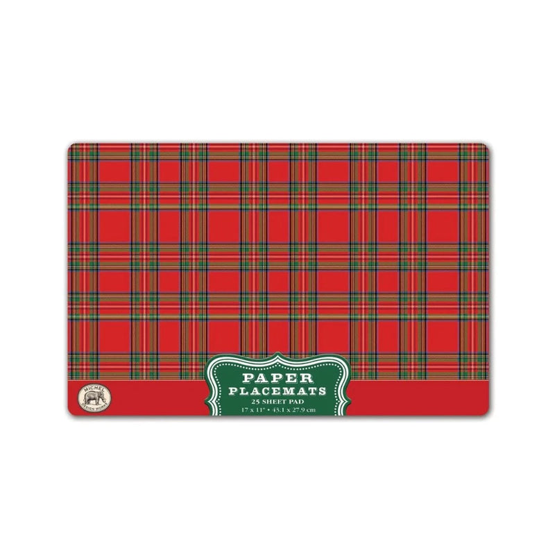 Michel Design Works Tartan Paper Placemats  | Putti fine Furnishings 