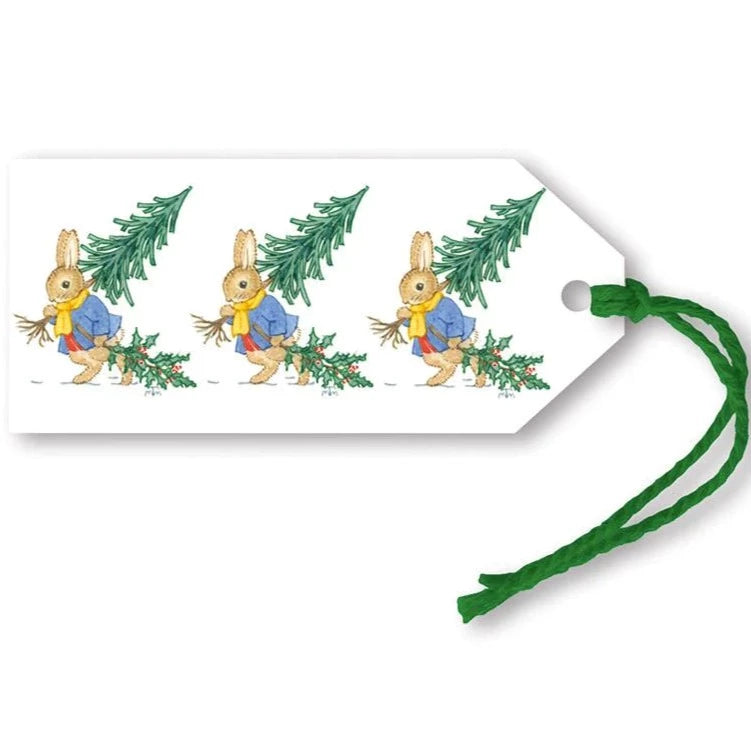 Bringing Home the Christmas Tree Peter Rabbit Gift Tag | Putti Christmas Canada