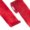 Red Embroidered Wired Ribbon  | Putti Christmas Canada