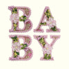 Rococo Ribbon "Baby Pink Leters" Greeting Card, ID-Incognito Distribution, Putti Fine Furnishings