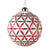 Red Embossed Glass Ball Ornament with Whitewash  | Putti Christmas Decorations Canada