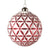 Red Embossed Glass Ball Ornament with Whitewash
