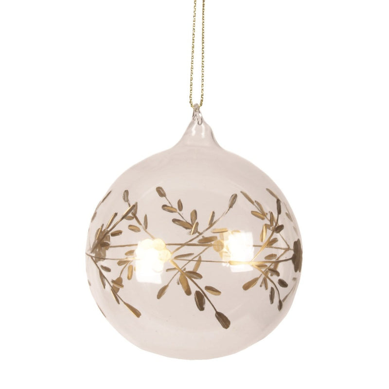 Gold Snowflake Handblown Glass Ball Ornament | Putti Christmas 