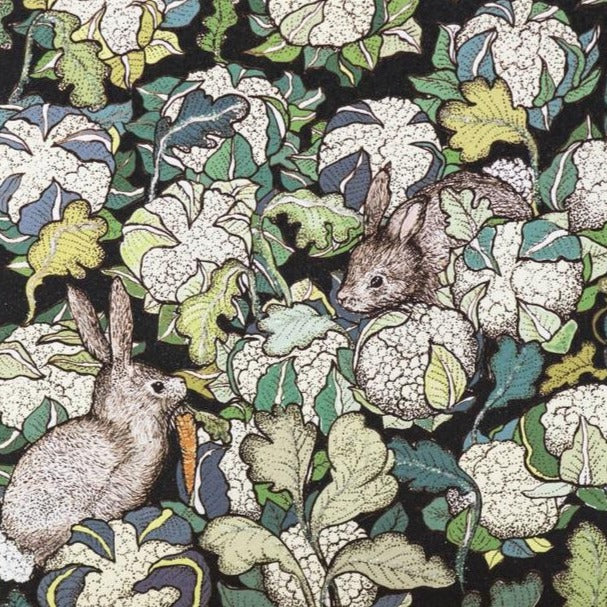Rabbits and Cauliflower Greeting Card | Putti Fine Furnishings 