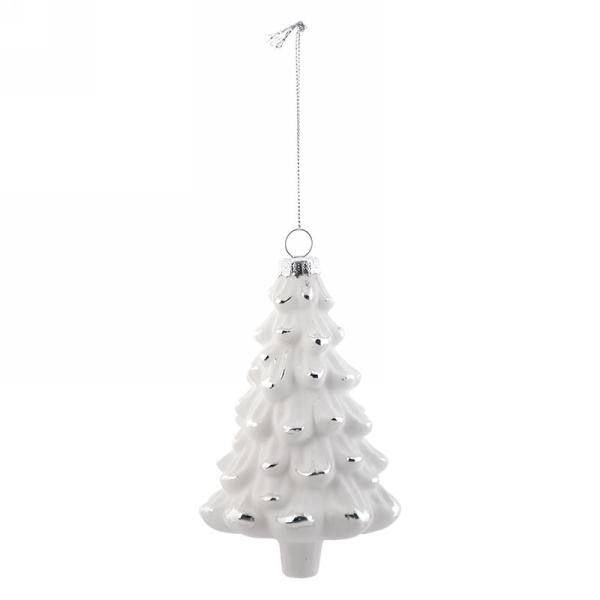 Matte White Glass Christmas Tree Ornament | Putti Christmas 
