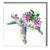 Floral Fantasy Sea Turtle Blank Greeting Card | Putti Fine Furnishings 