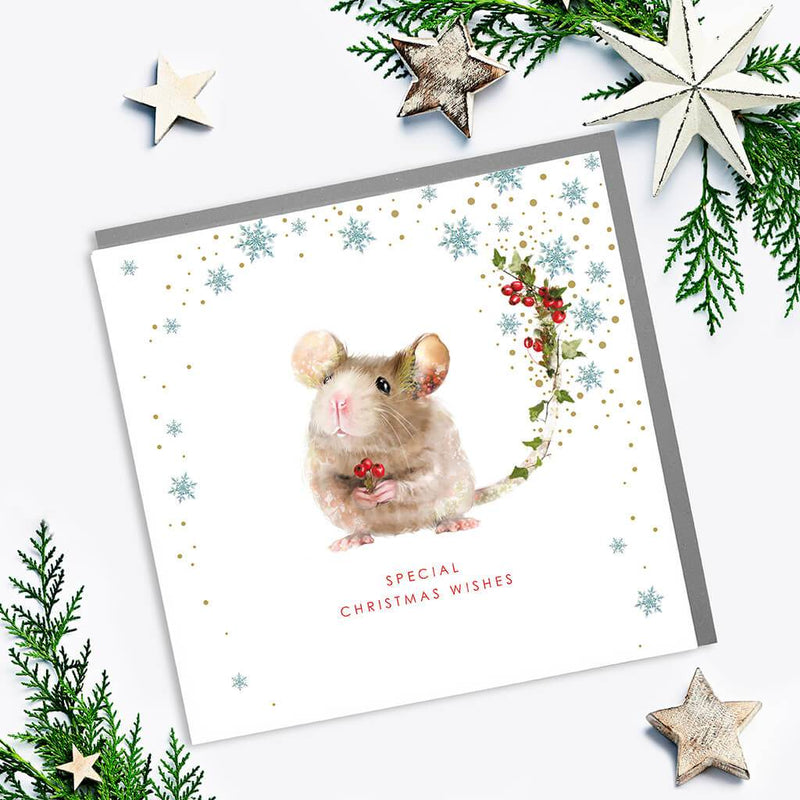 Mouse "Special Christmas Wishes" Christmas Card | Putti Christmas 