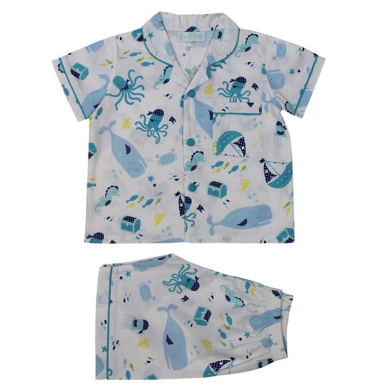 Deep Sea Nautical Shorts & Top Pyjamas