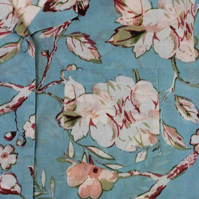 "Blue Blossom" Printed Cotton Ladies Pyjamas