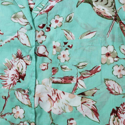 "Mint Blossom" Printed Cotton Ladies Pyjamas | Putti Sleepware Canada