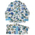 Blue Rose Print Ladies Pyjamas With Blue Stripy Trims | Putti Fine Fashions Canada 