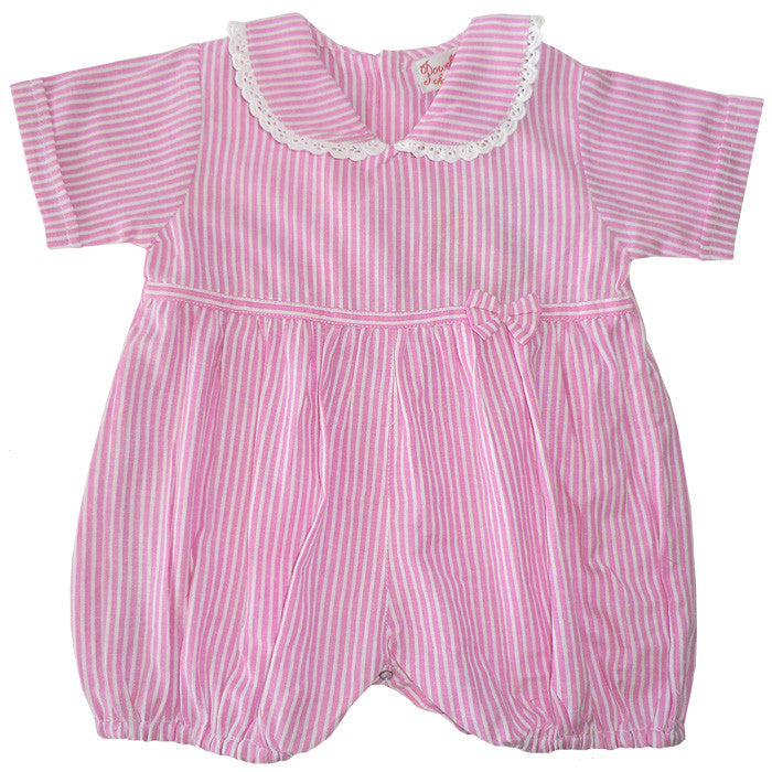  Pink and White Stripe Romper Suit, PC-Powell Craft Uk, Putti Fine Furnishings