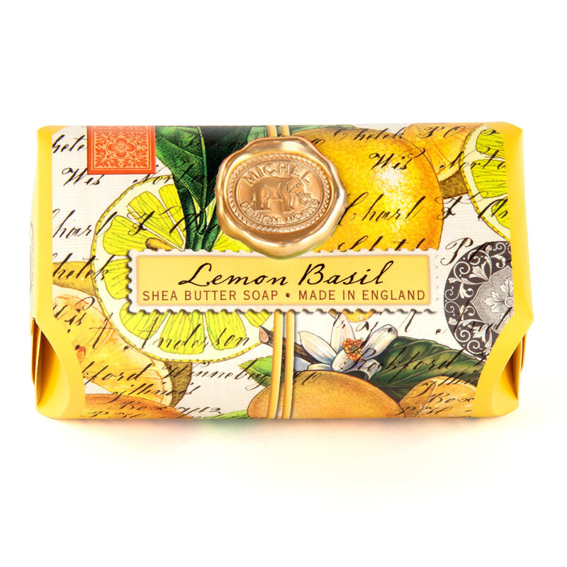 Michel Design Lemon Basil Large Soap Bar | Putti Fine Furnishings Canada
