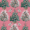 Sally Scaffardi Design Tree and Birds Pink Christmas Greeting Card | Putti