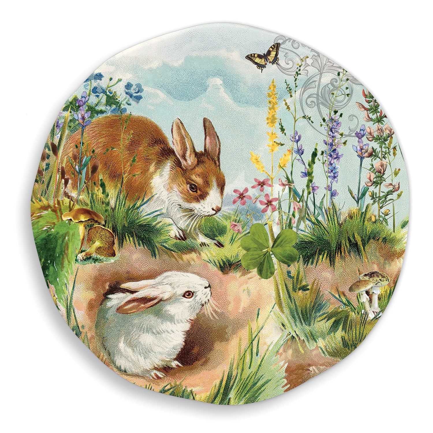 Michel Design Works "Bunny Hollow" Large Round Melamine Platter | Putti Fine Furnishings