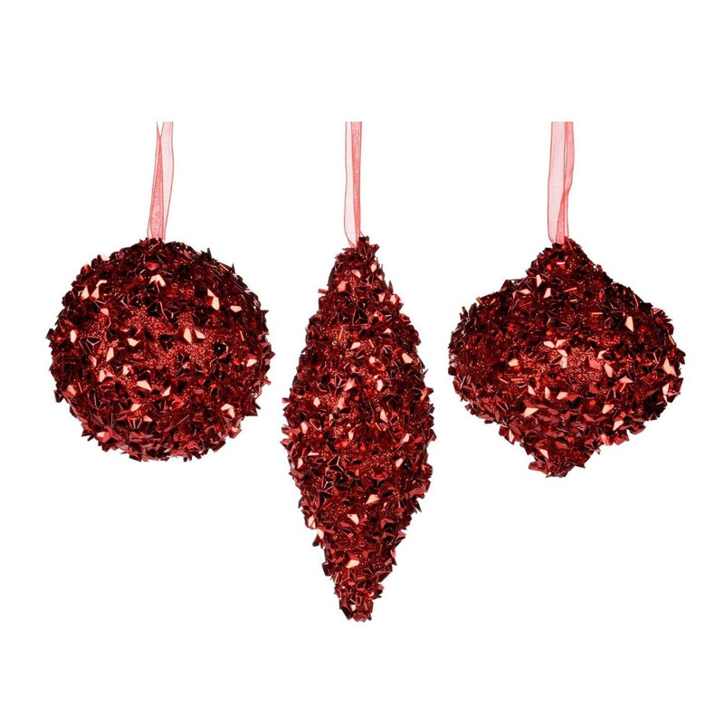 Red Glittered Ornaments | Putti Christmas Canada