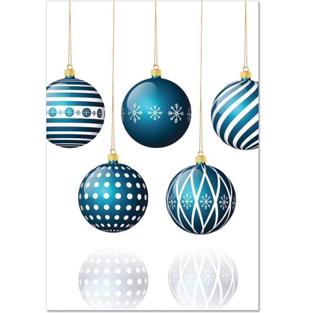 Blue Ornaments Holiday Card | Putti Celebrations Canada